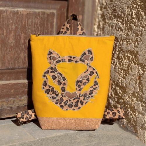 ΤΙΓΡΗ CORΚ LEOPARD Χειροποίητο παιδικό σακίδιο πλάτης από φελλό Ανυφαντού Anifantou
