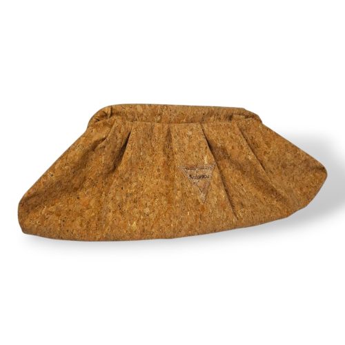 Χειροποίητη τσάντα πουγκί bucket bag από φελλό στο φυσικό χρώμα Anifantou