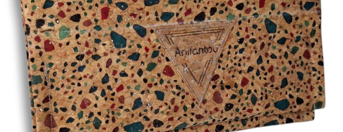 Χειροποίητη καπνοθήκη από φελλό με χρώμα και χρυσό glitter Ανυφαντού